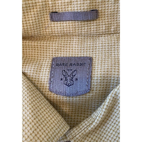 Rare Rabbit Button Up Shirt Size Large Men’s Yellow Long Sleeve - Picture 3 of 8